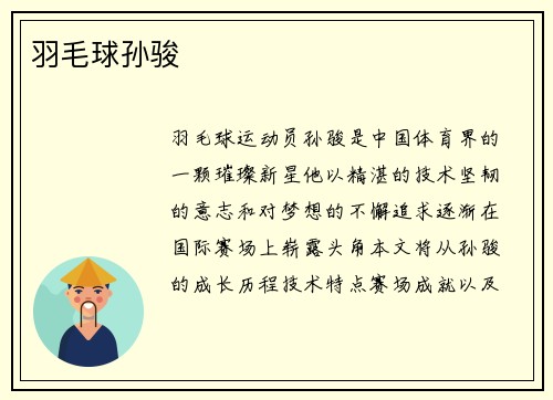 羽毛球孙骏